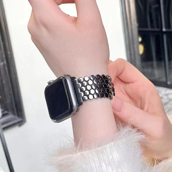 NEW Luxury Adjustable BLACK Stainless Steel Strap band For Apple Watch - Picture 2 of 7